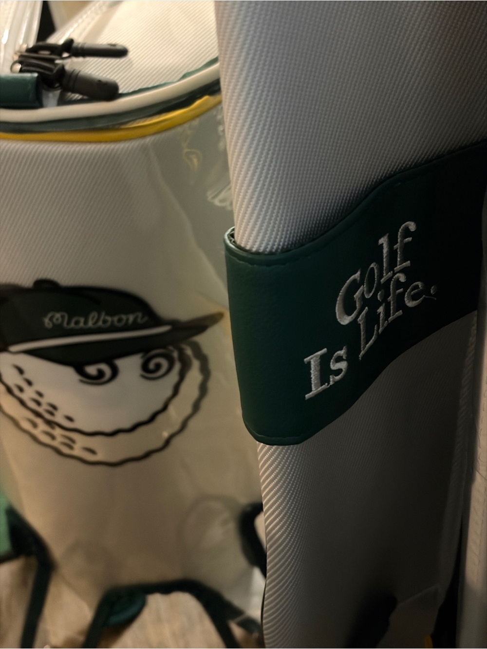 Malbon Green and gold Stand golf bag. TEAM MALBON - Picture 6 of 9